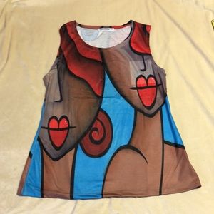 New sleeveless faces top